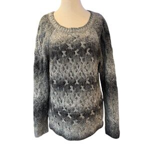 Sundance Gradient Gray Wool Blend Knit Sweater Size Large
